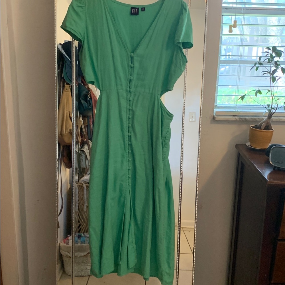 Gap Mint Green Button-Down Dress - image 5